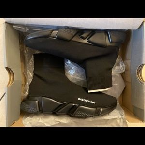 Balenciaga, speed trainers, size 9 men, all black
